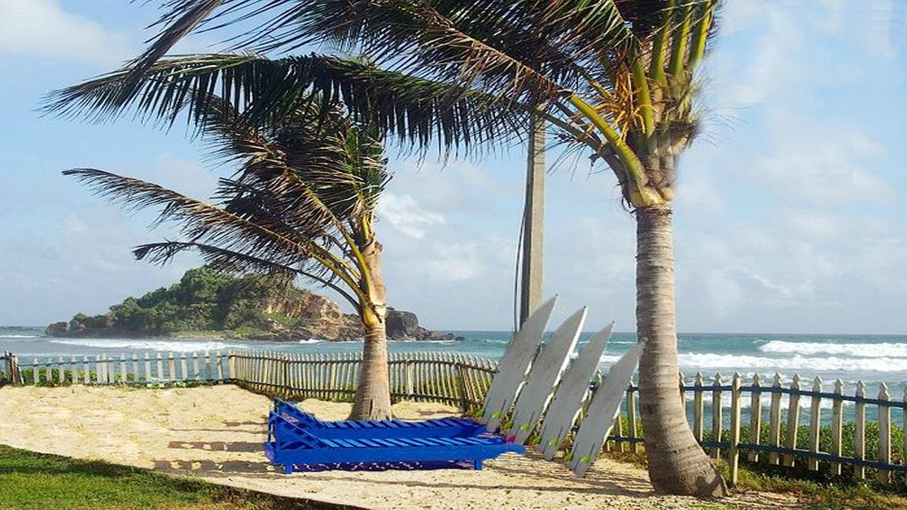 Cabanas sulla spiaggia di Lace Rock, Ahangama