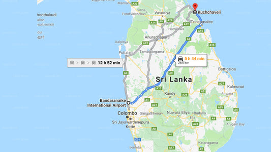 Kuchchaveli City to Colombo Airport (CMB) Private Transfer