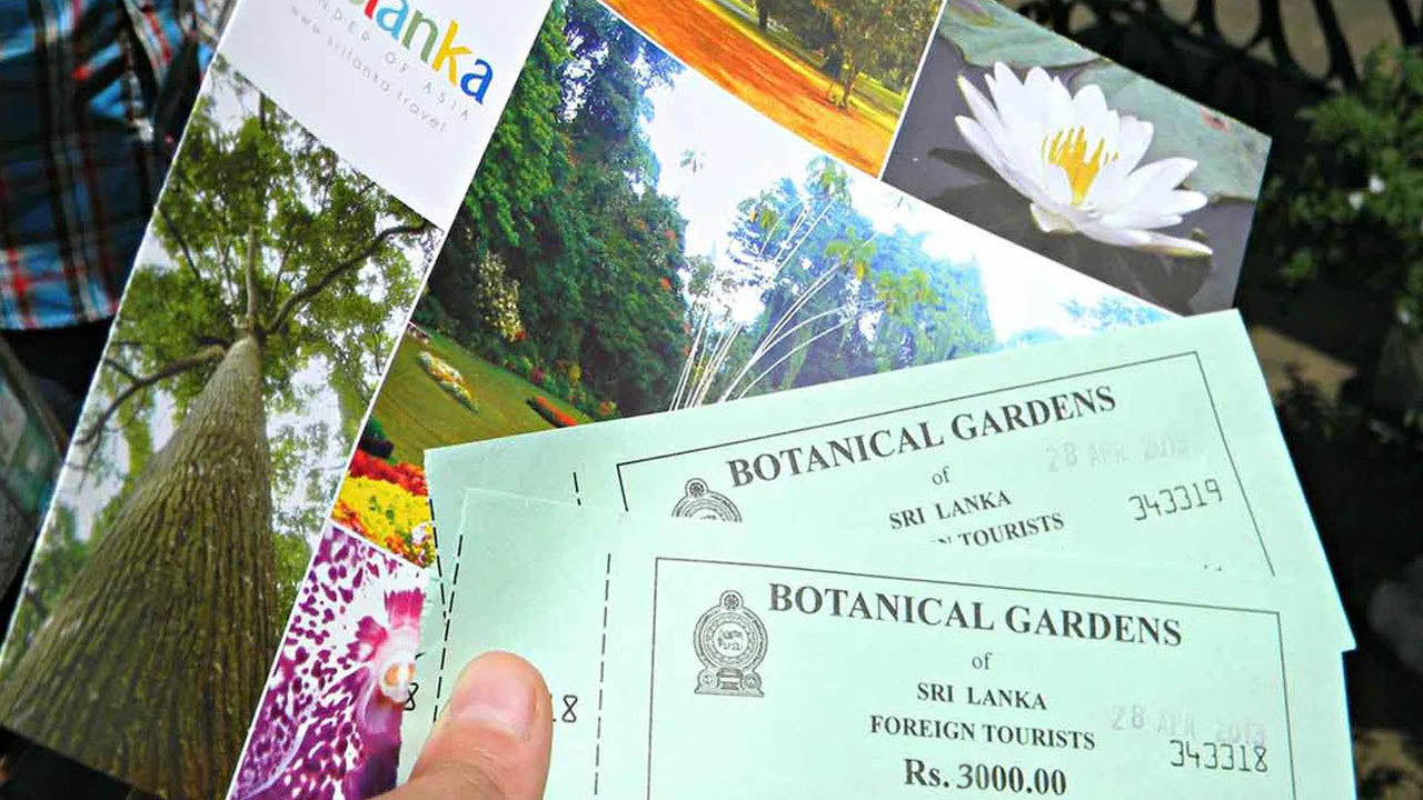 Biglietti d'ingresso al giardino botanico di Peradeniya