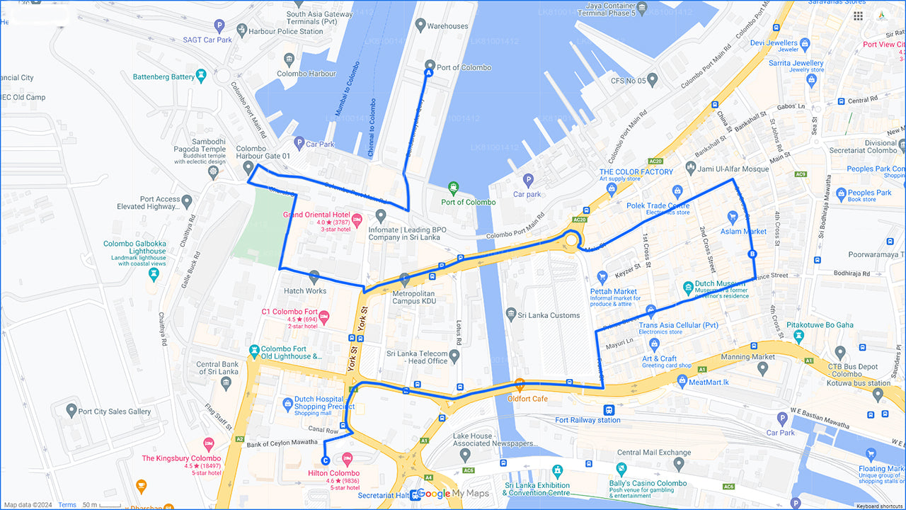 Passeggiata nella città di Colombo con un abitante del posto dal porto di Colombo