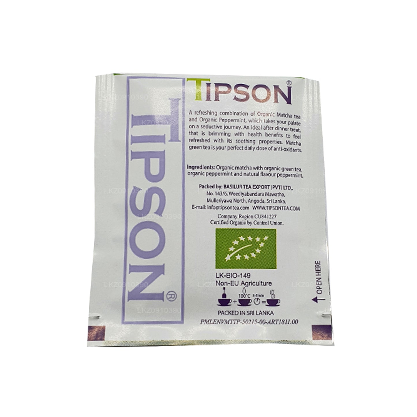 Tipson Tea Matcha e menta biologici (37,5 g)