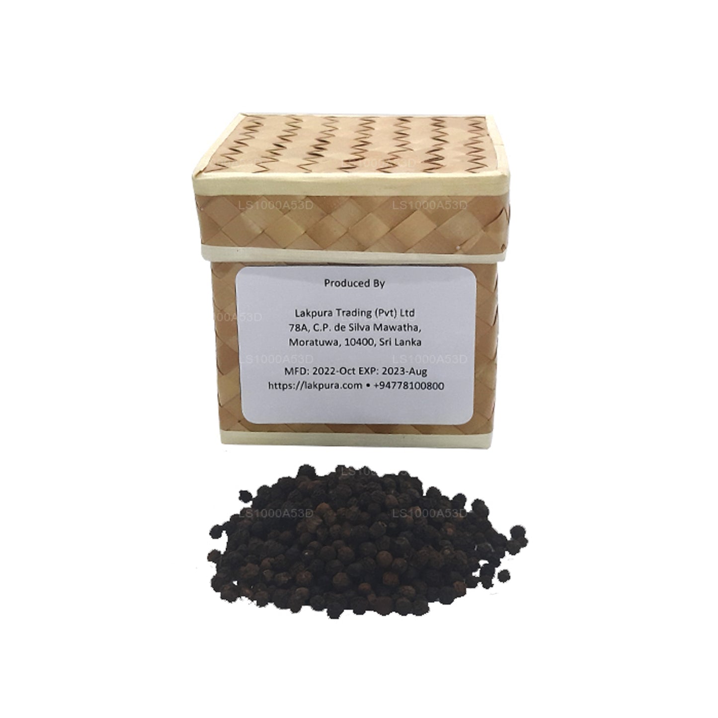 Scatola di pepe nero intero Lakpura (100 g)