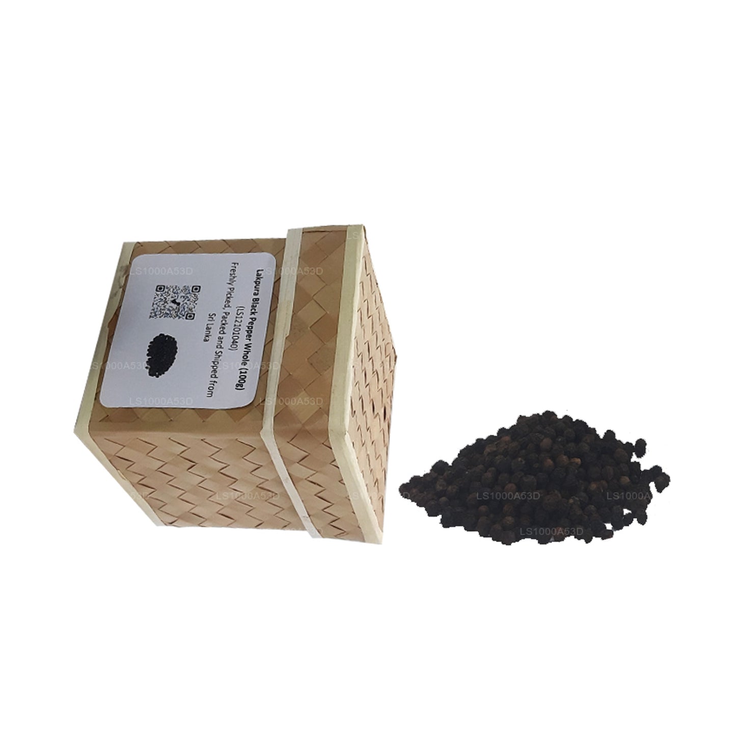 Scatola di pepe nero intero Lakpura (100 g)