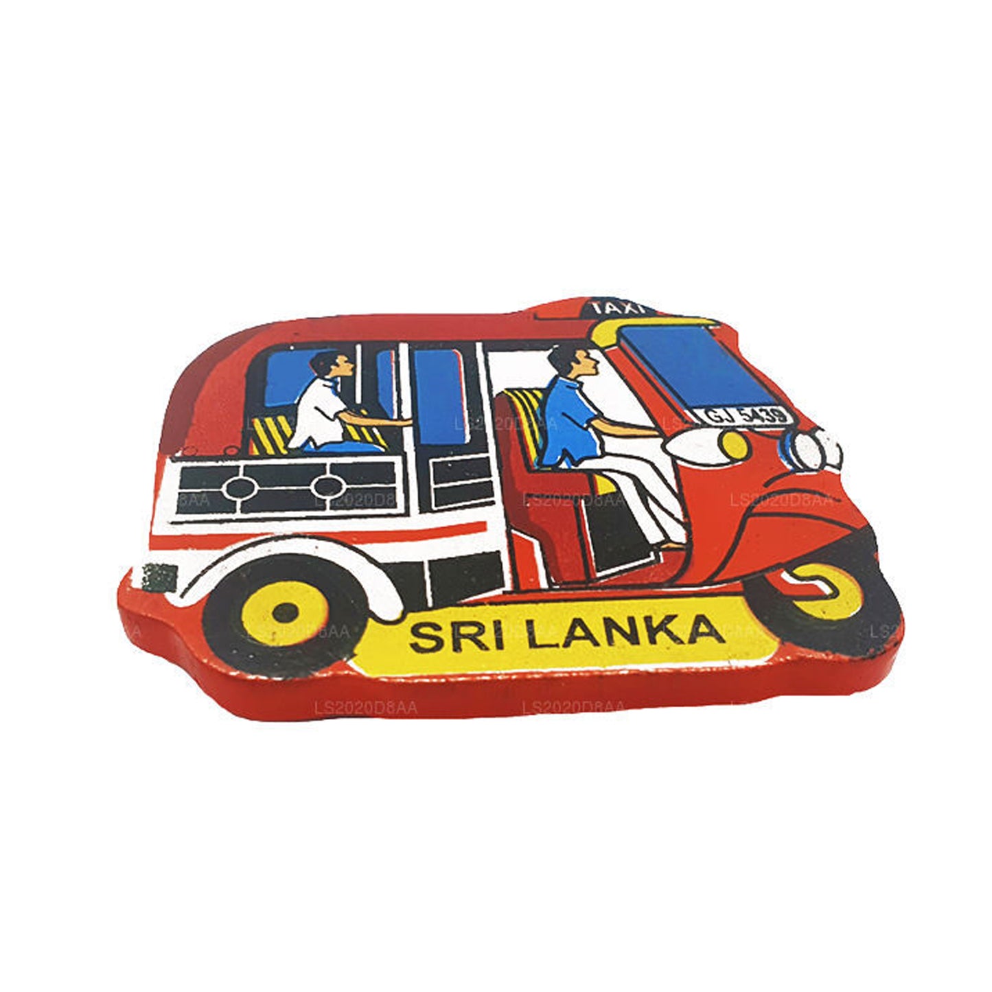 Magnete da frigorifero Tuk Tuk rosso dello Sri Lanka