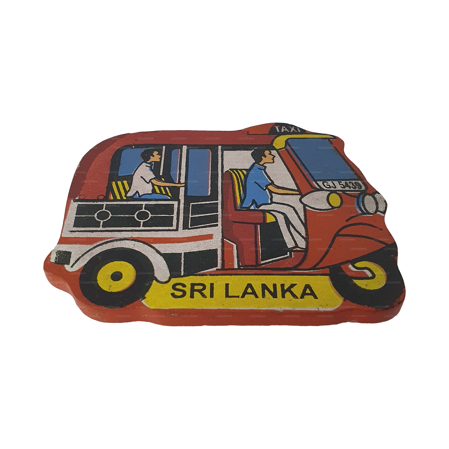 Magnete da frigorifero Tuk Tuk rosso dello Sri Lanka