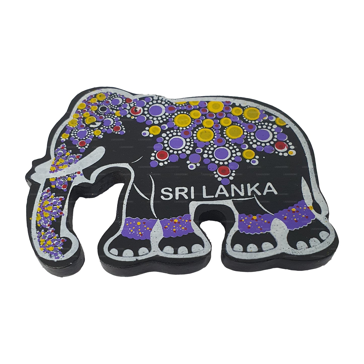 Magnete da frigorifero tradizionale a forma di elefante di Kandy dello Sri Lanka