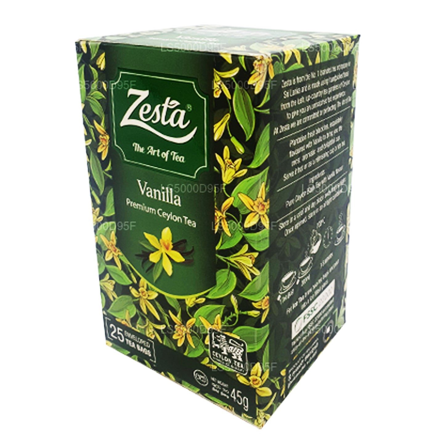 Tè nero alla vaniglia Zesta (45 g) 25 bustine di tè