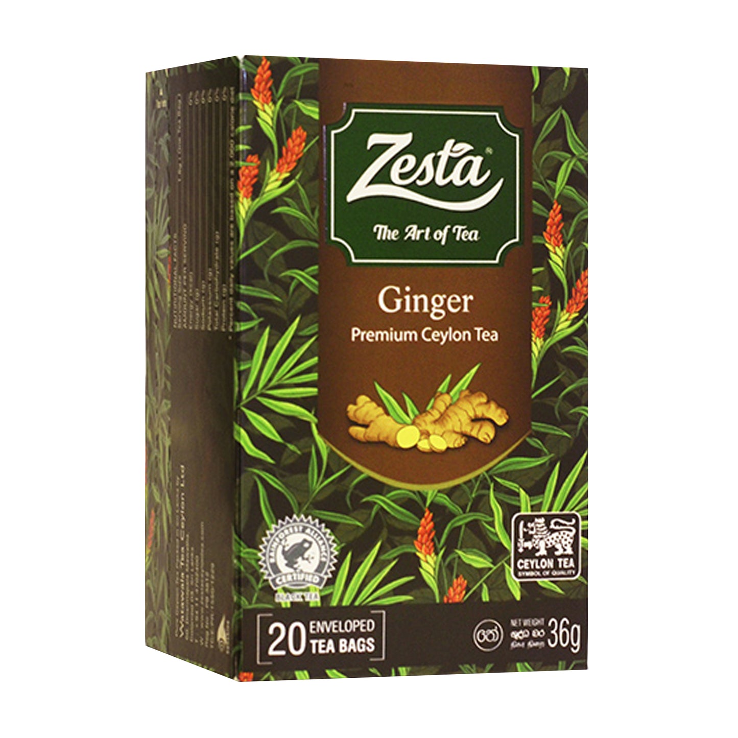 Zesta Ginger Premium Ceylon Tea (36g) 20 bustine di tè