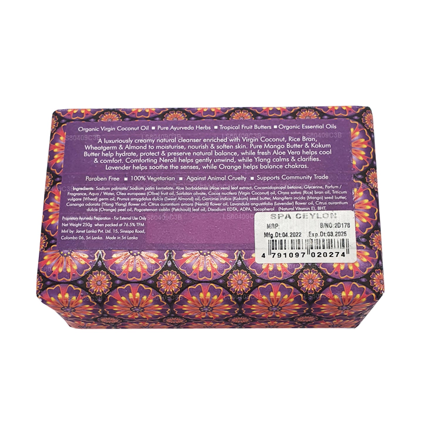 Sapone di lusso Spa Ceylon Lavender Neroli Ylang (250g)