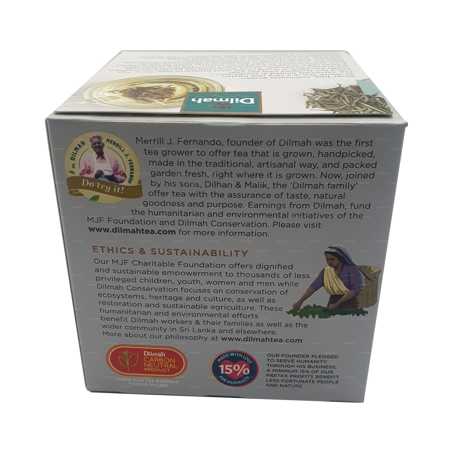 Dilmah Real White Tea Ceylon Silver Tips (20 g) 10 bustine di tè