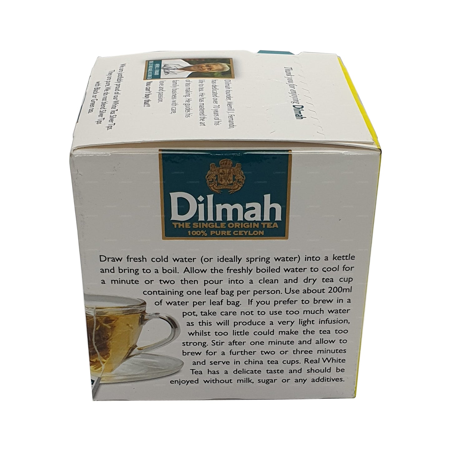 Dilmah Real White Tea Ceylon Silver Tips (20 g) 10 bustine di tè