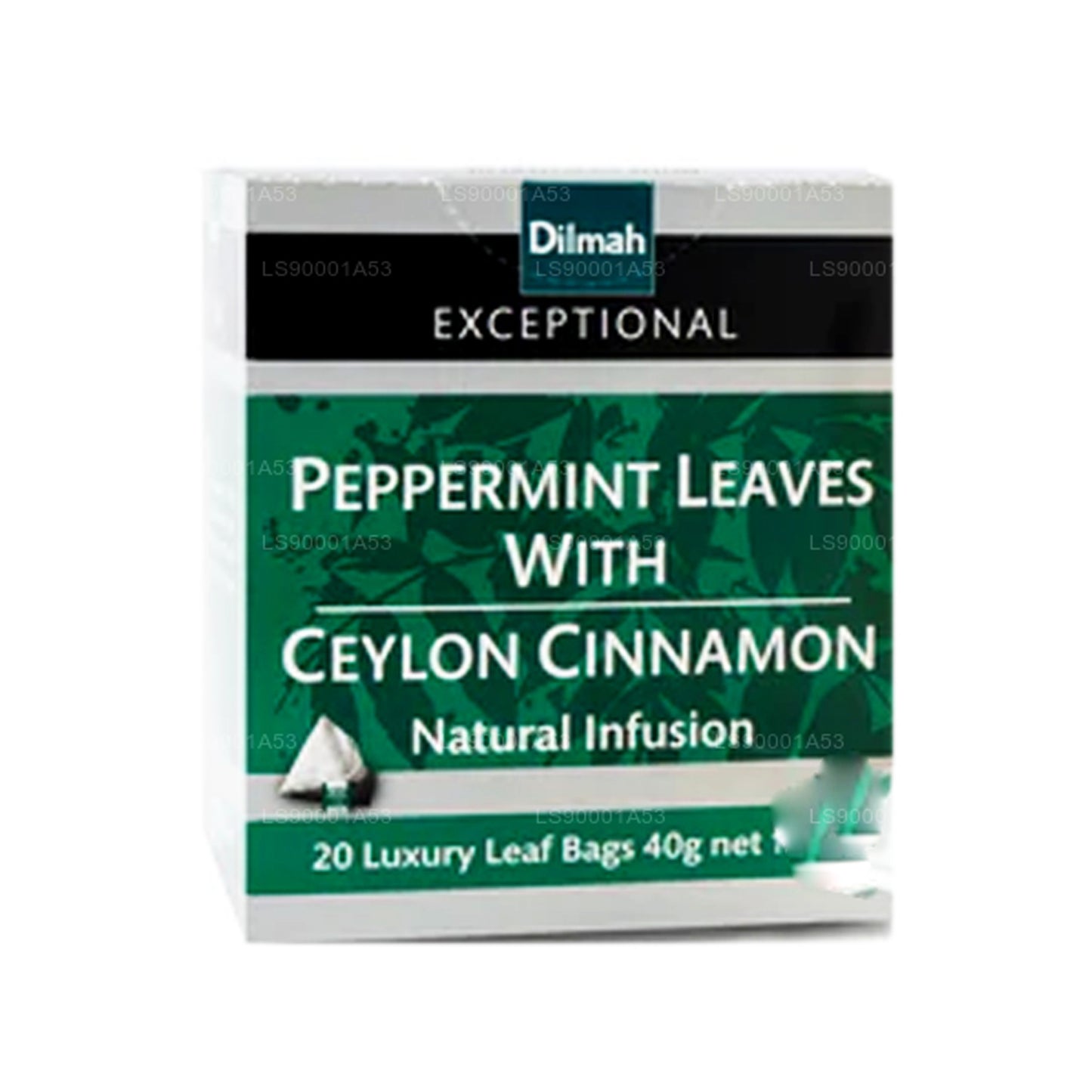 Dilmah Exceptional foglie di menta piperita con cannella di Ceylon (20 bustine di tè in foglie)