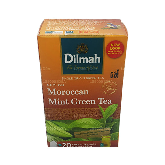 Tè verde alla menta marocchino Dilmah Ceylon (40g) 20 bustine di tè