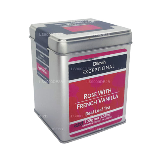 Dilmah Exceptional Rose con tè alla vaniglia francese in foglie vere (40 g) 20 bustine di tè