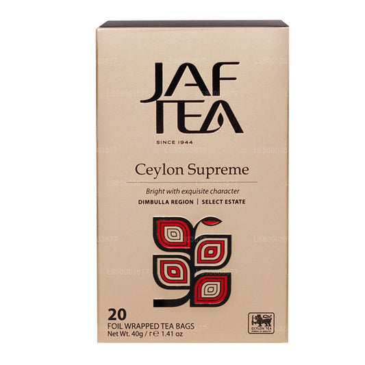 Jaf Tea Classic Gold Collection Ceylon Supreme, bustina di tè con busta in alluminio (40 g)
