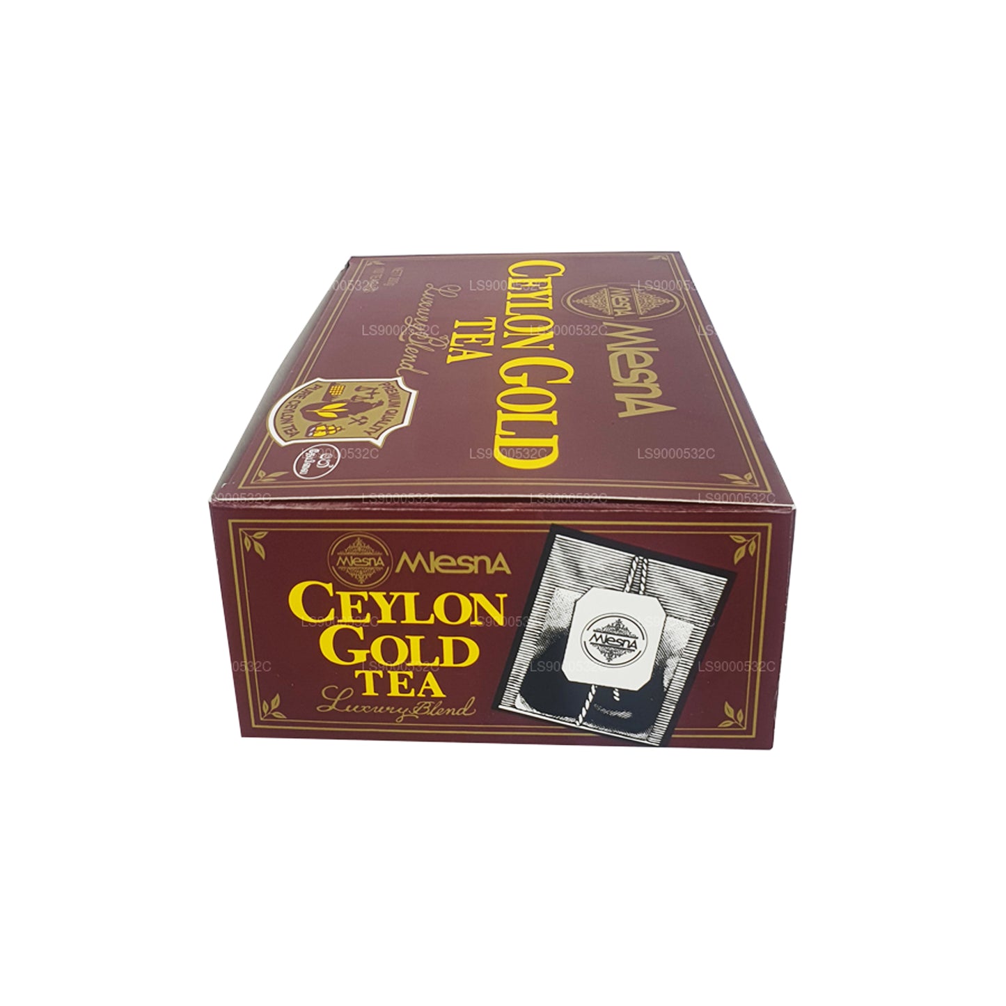 Mlesna Tea Ceylon Gold 100 bustine di tè (200 g) con cordino e etichetta