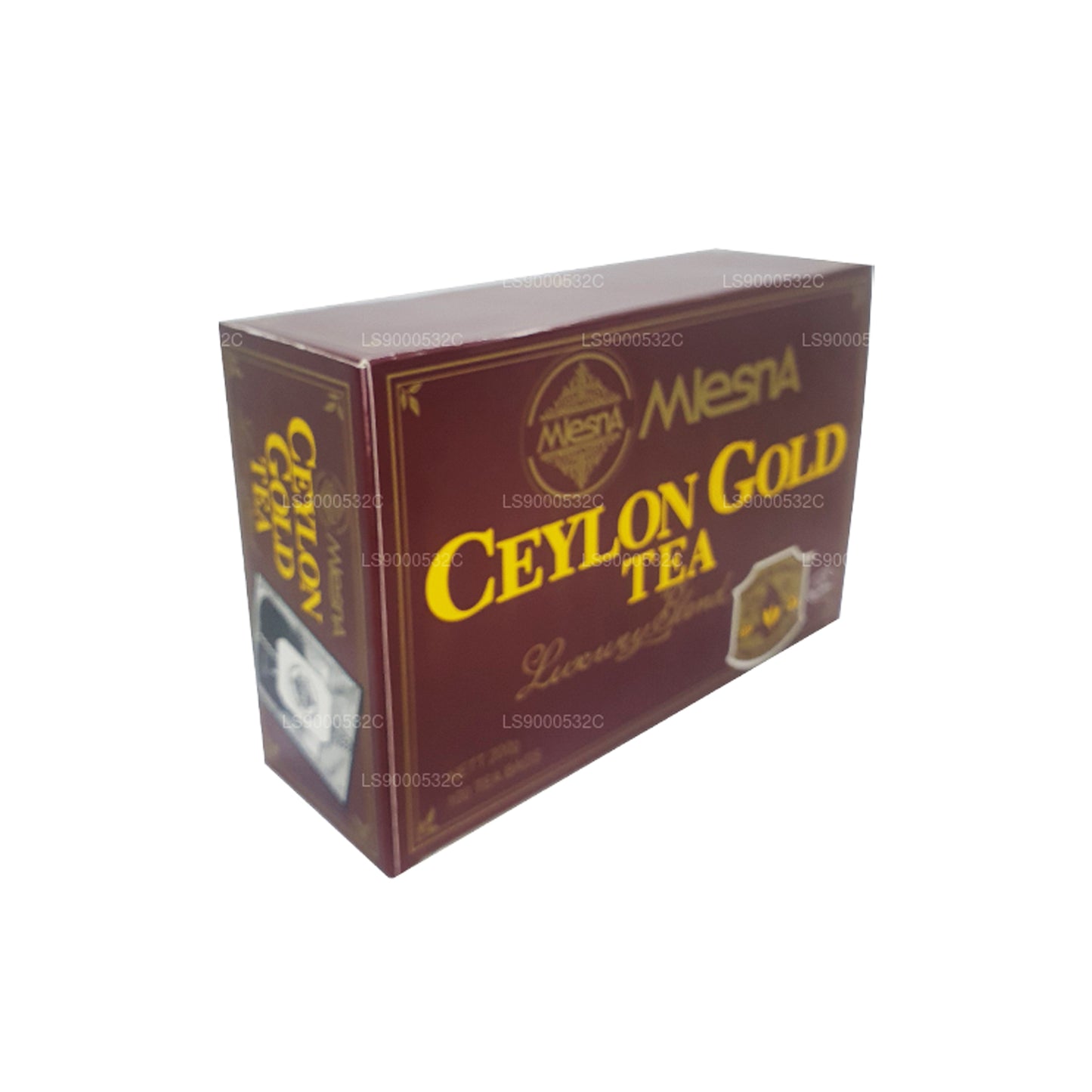 Mlesna Tea Ceylon Gold 100 bustine di tè (200 g) con cordino e etichetta