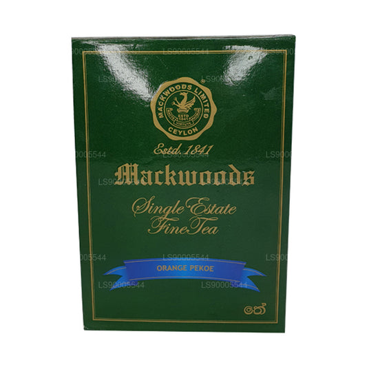 Mackwoods Single Estate, foglia sfusa, Orange Pekoe (Op) in una scatola (100 g)