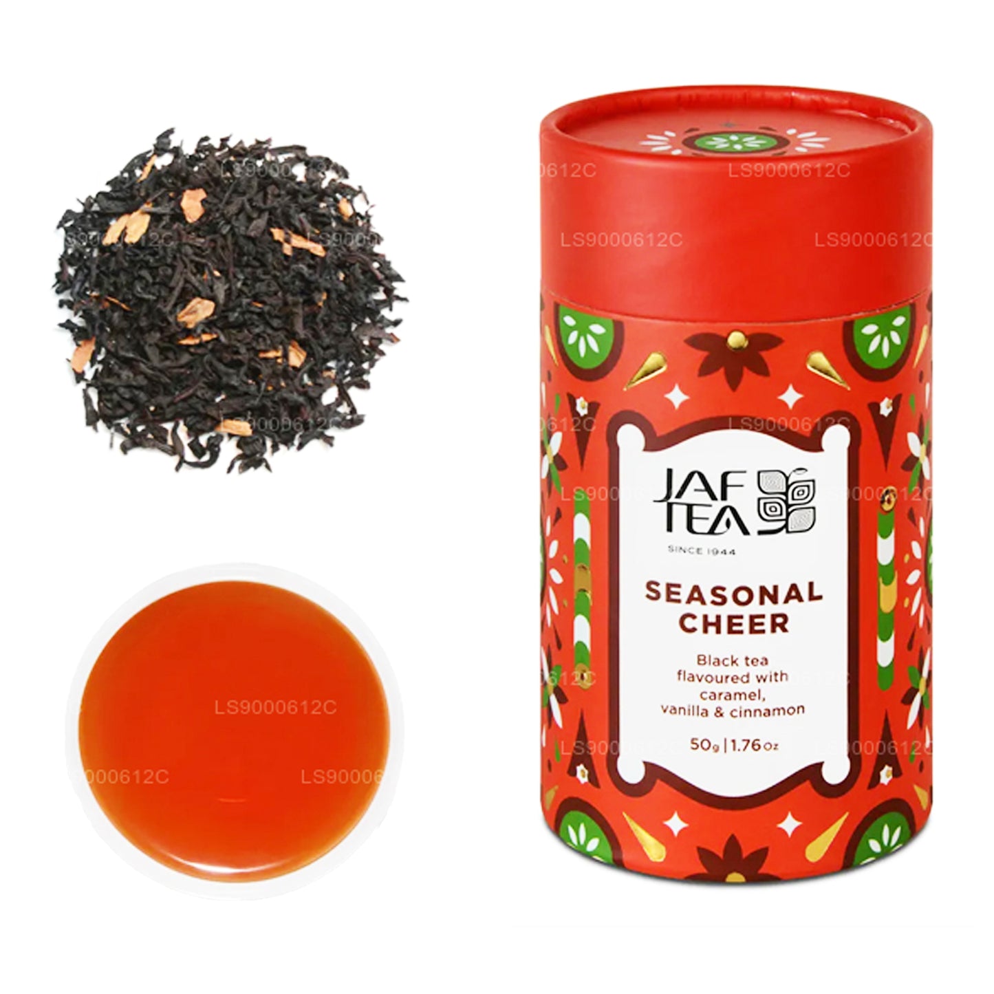 Jaf Tea Seasonal Cheer - Tè nero aromatizzato con caramello, vaniglia e cannella (50 g)