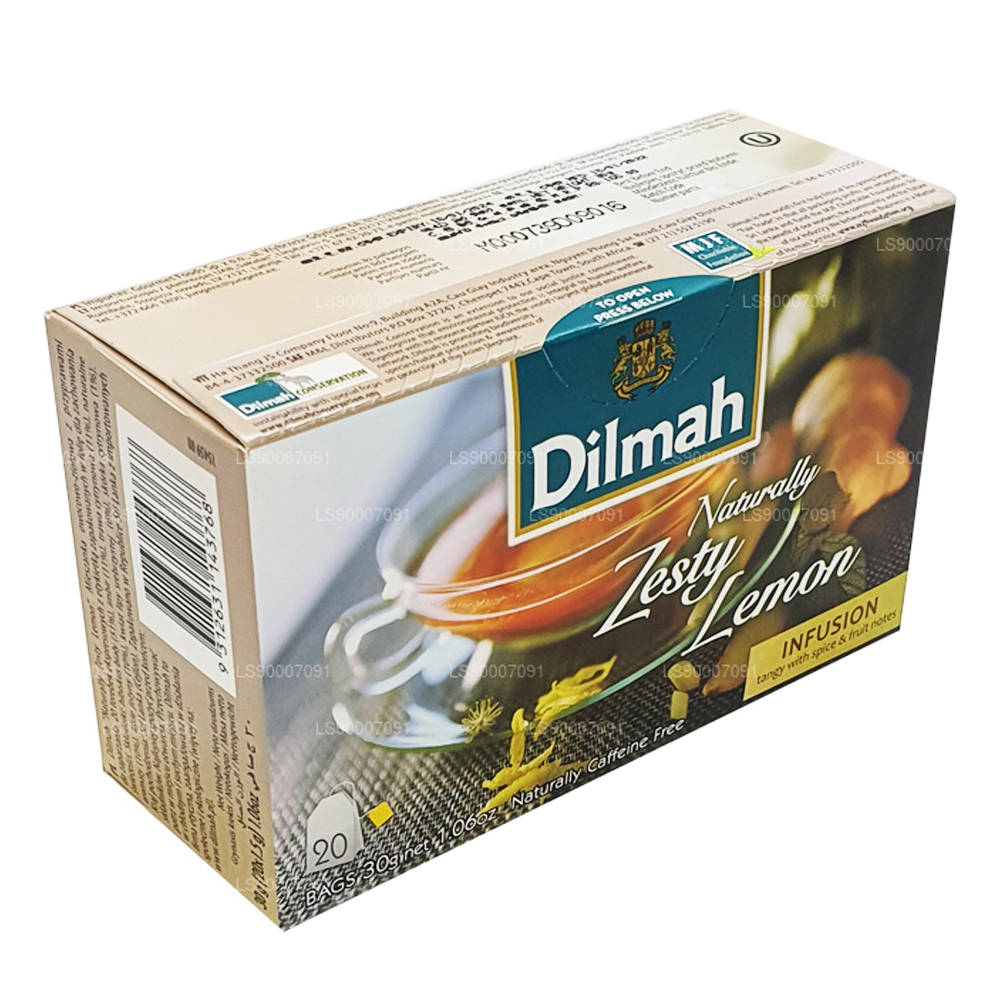 Dilmah Naturally Zesty Lemon (30 g) 20 bustine di tè