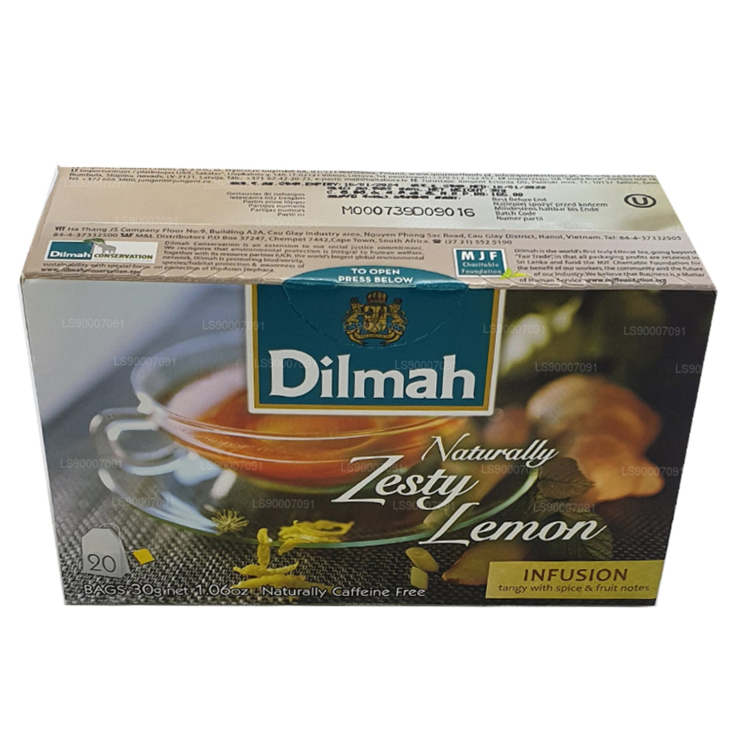 Dilmah Naturally Zesty Lemon (30 g) 20 bustine di tè