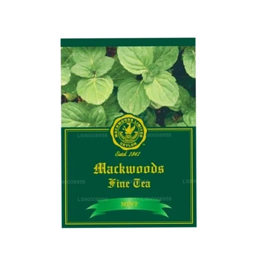 Tè nero di Ceylon aromatizzato alla menta Mackwoods (50 g), 25 bustine di tè