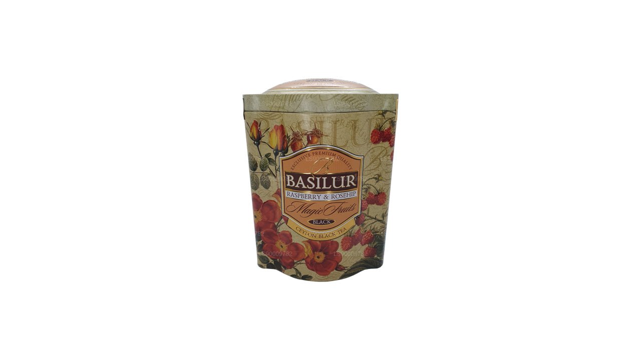 Basilur Magic Fruits - Contenitore in latta con lamponi e rosa canina, 100 g