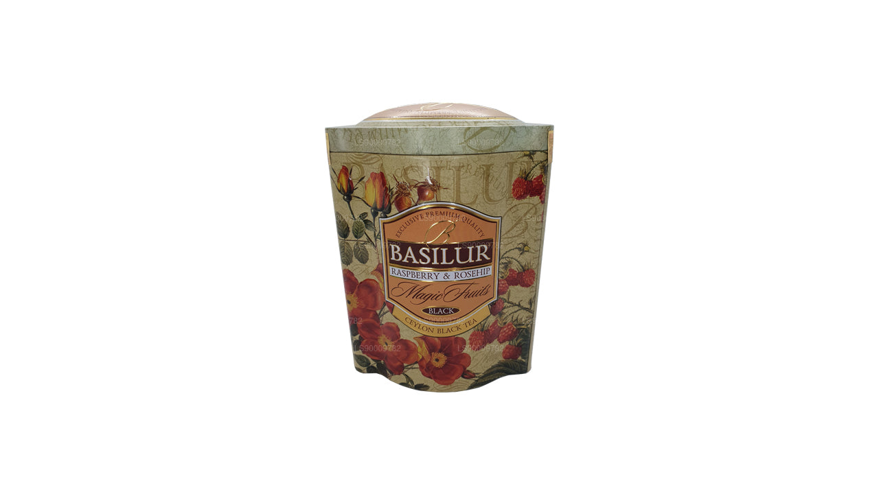 Basilur Magic Fruits - Contenitore in latta con lamponi e rosa canina, 100 g