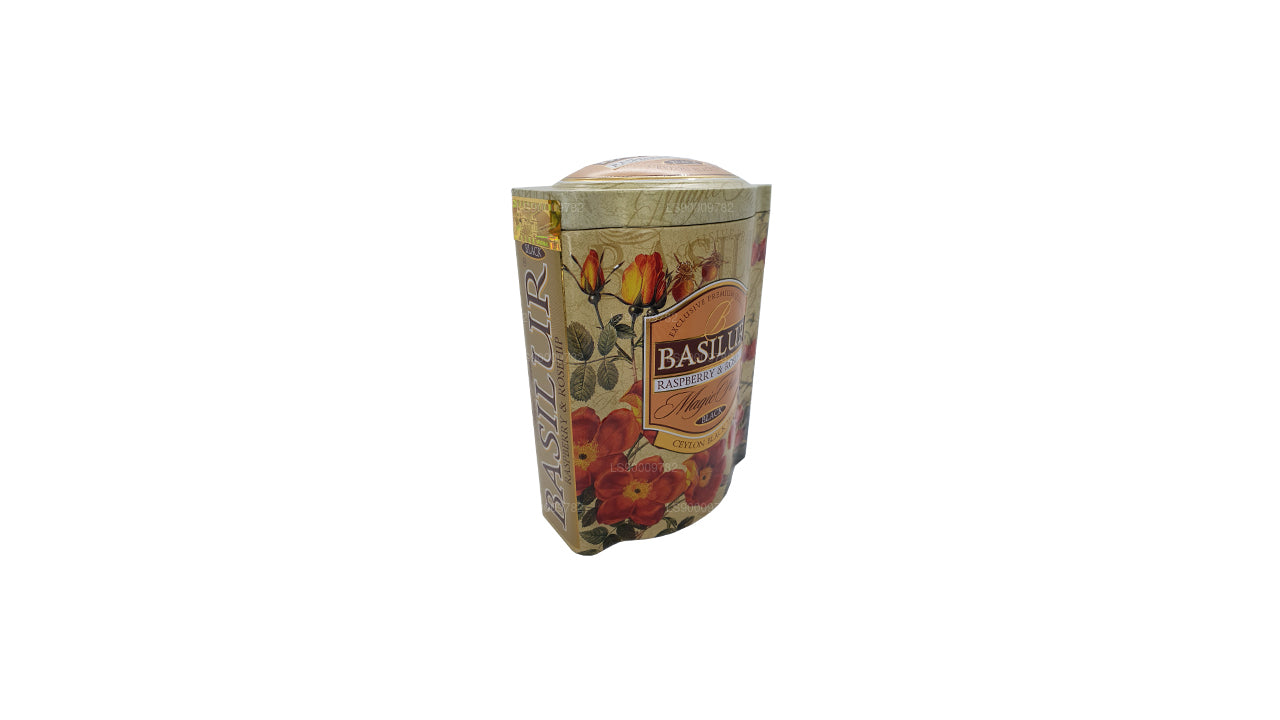 Basilur Magic Fruits - Contenitore in latta con lamponi e rosa canina, 100 g