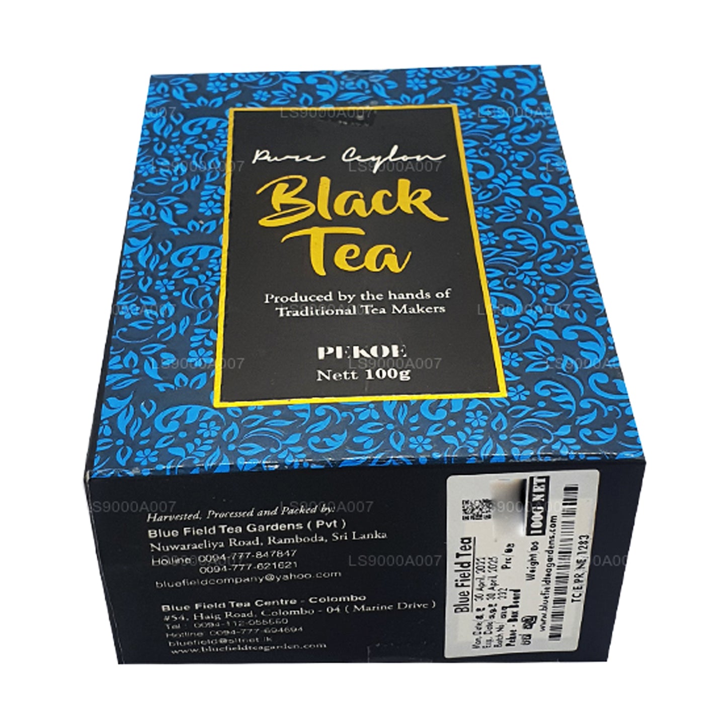 Tè nero sfuso Blue Field Pure Ceylon di grado PEKOE (100 g)