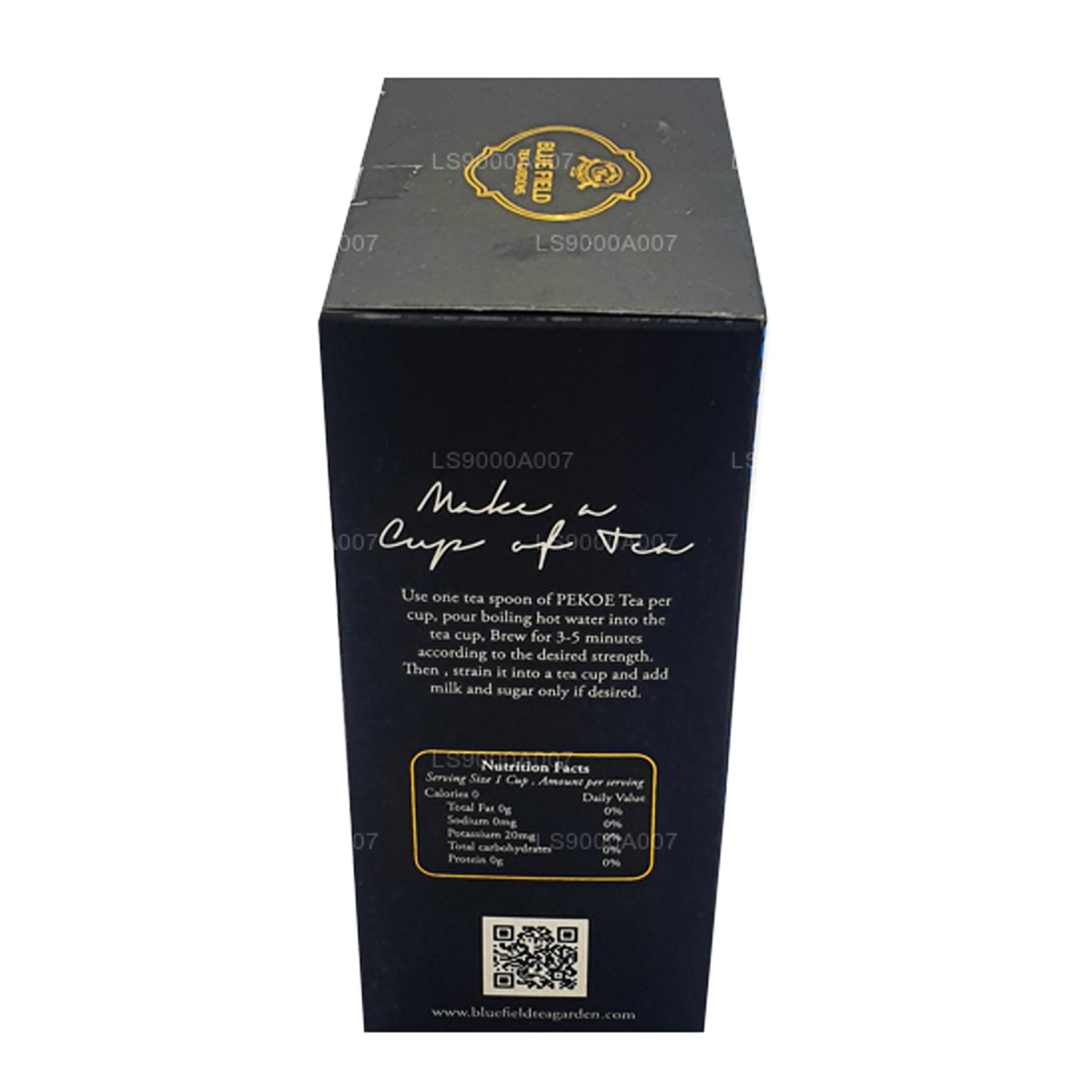 Tè nero sfuso Blue Field Pure Ceylon di grado PEKOE (100 g)