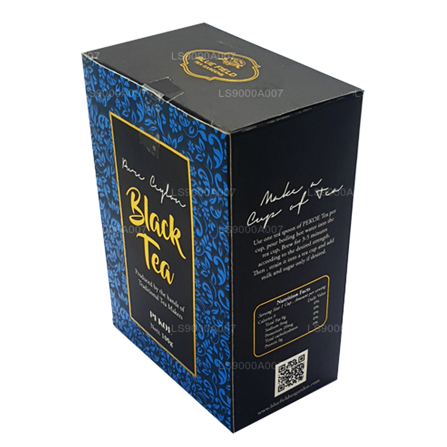 Tè nero sfuso Blue Field Pure Ceylon di grado PEKOE (100 g)