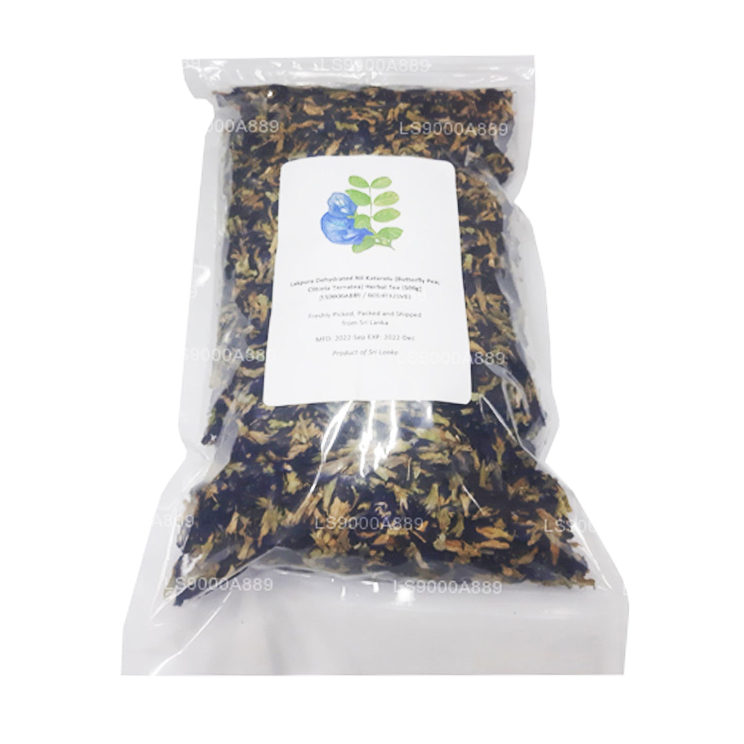 Lakpura Dishydrated Nil Katarolu (Pisello farfalla; Clitoria Ternatea) Tè alle erbe (40g)