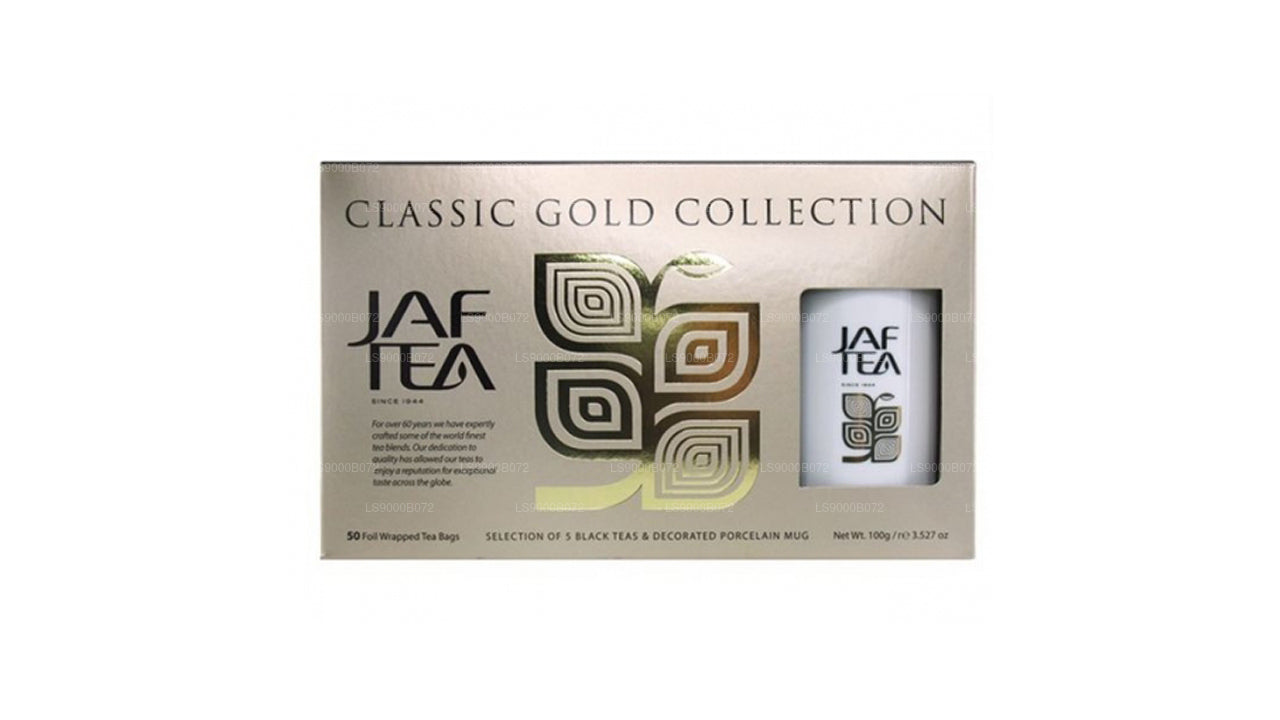 Jaf Tea Classic Gold Collection, busta in alluminio (100 g) con tazza e cartone