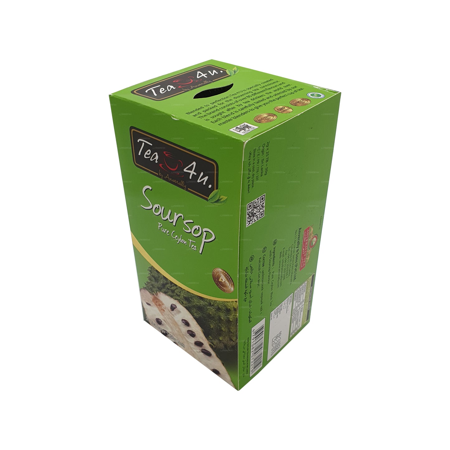 Tea4U Tè nero con soursop (50g) 25 bustine di tè