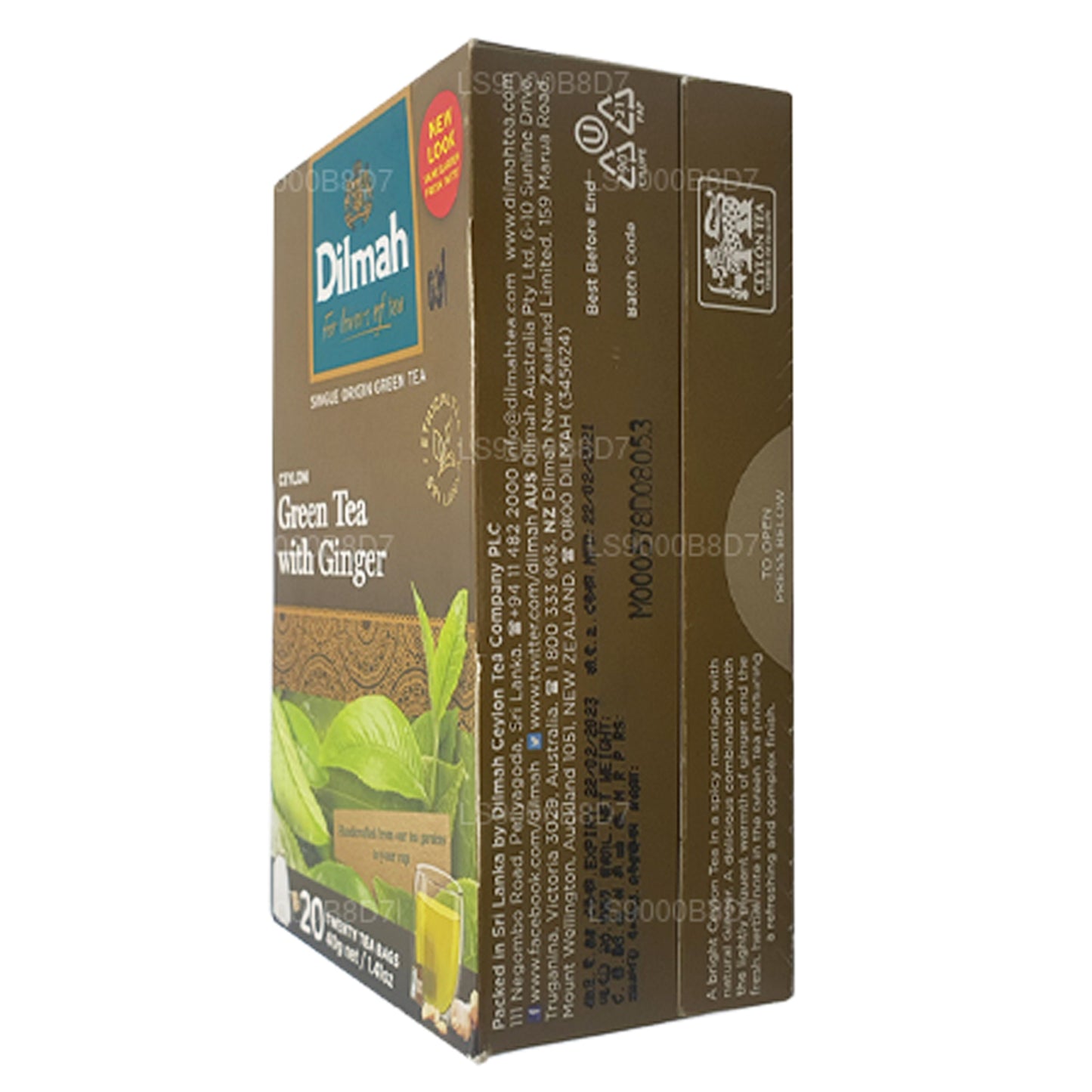 Dilmah Green Tea With Ginger (40g) 20 Tea Bags