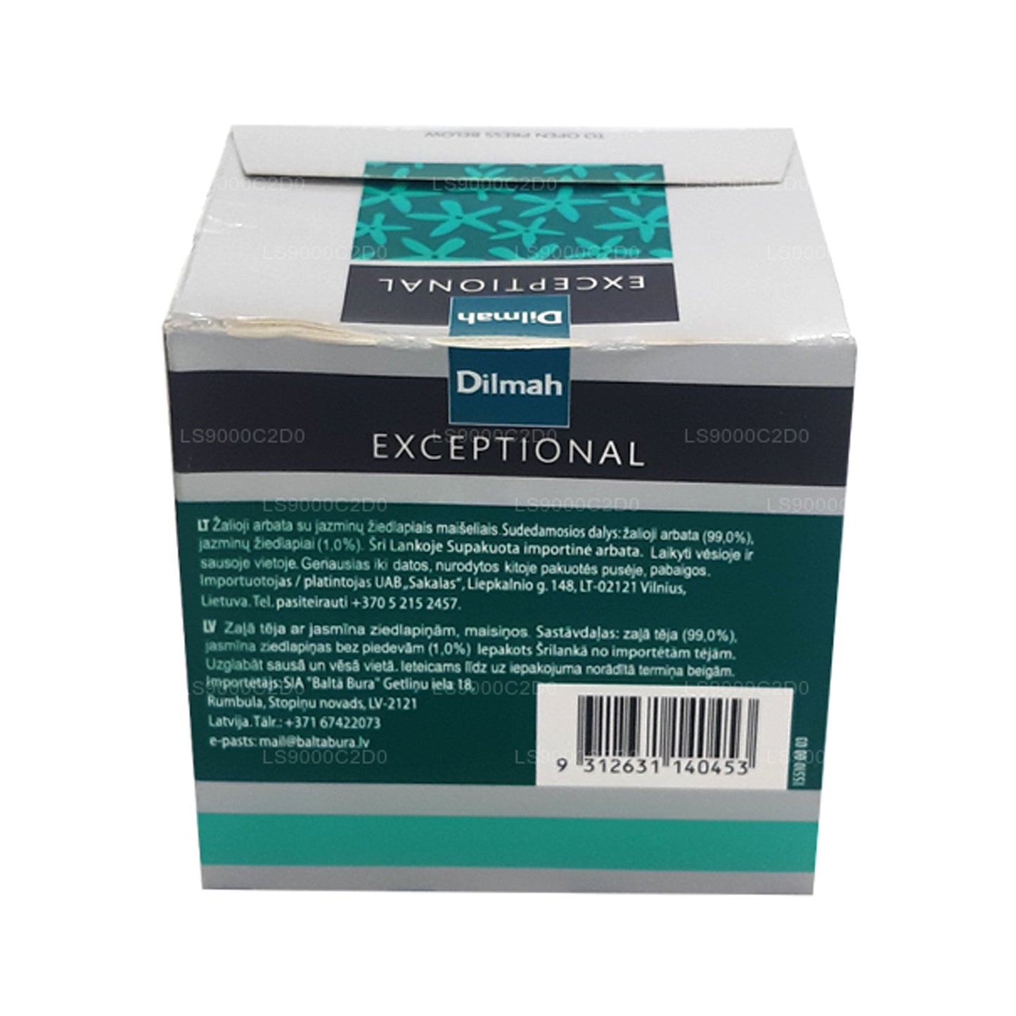 Dilmah Exceptional Fragrant Jasmine and Green Real Leaf Tea (40 g) 20 bustine di tè