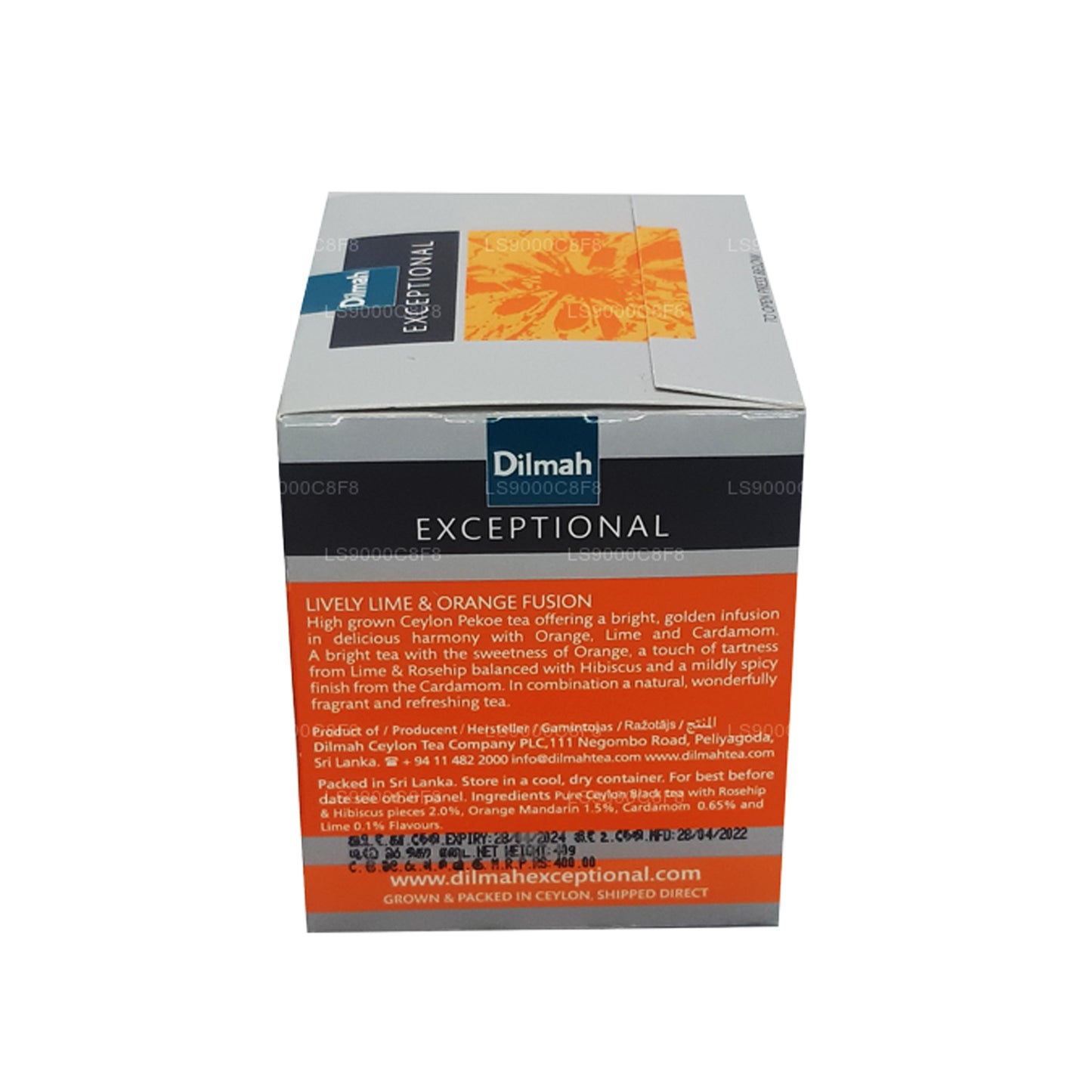 Dilmah Exceptional Lively Lime and Orange Fusion Real Leaf Tea (40 g) 20 bustine