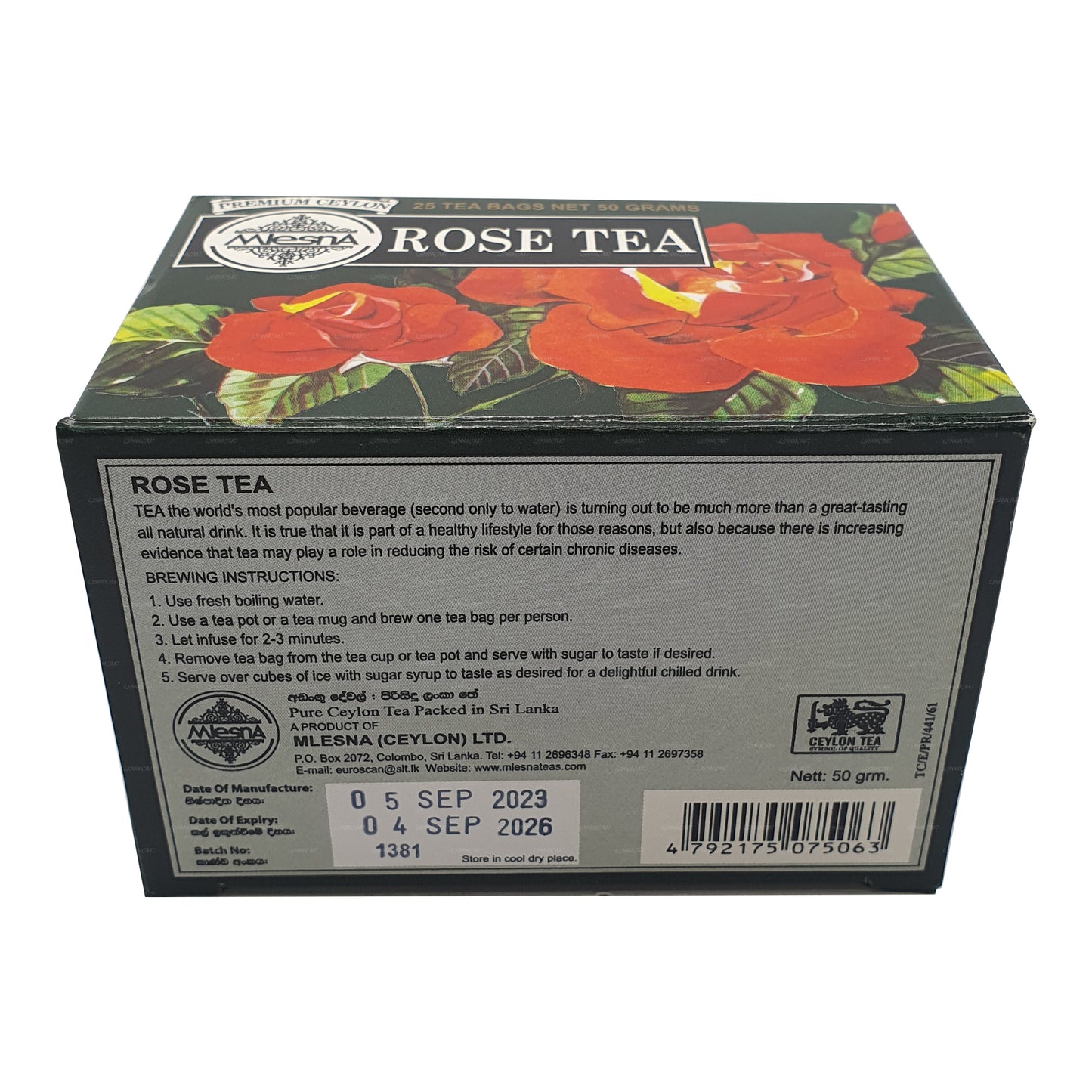 Tè alla rosa Mlesna (50g) 25 bustine di tè