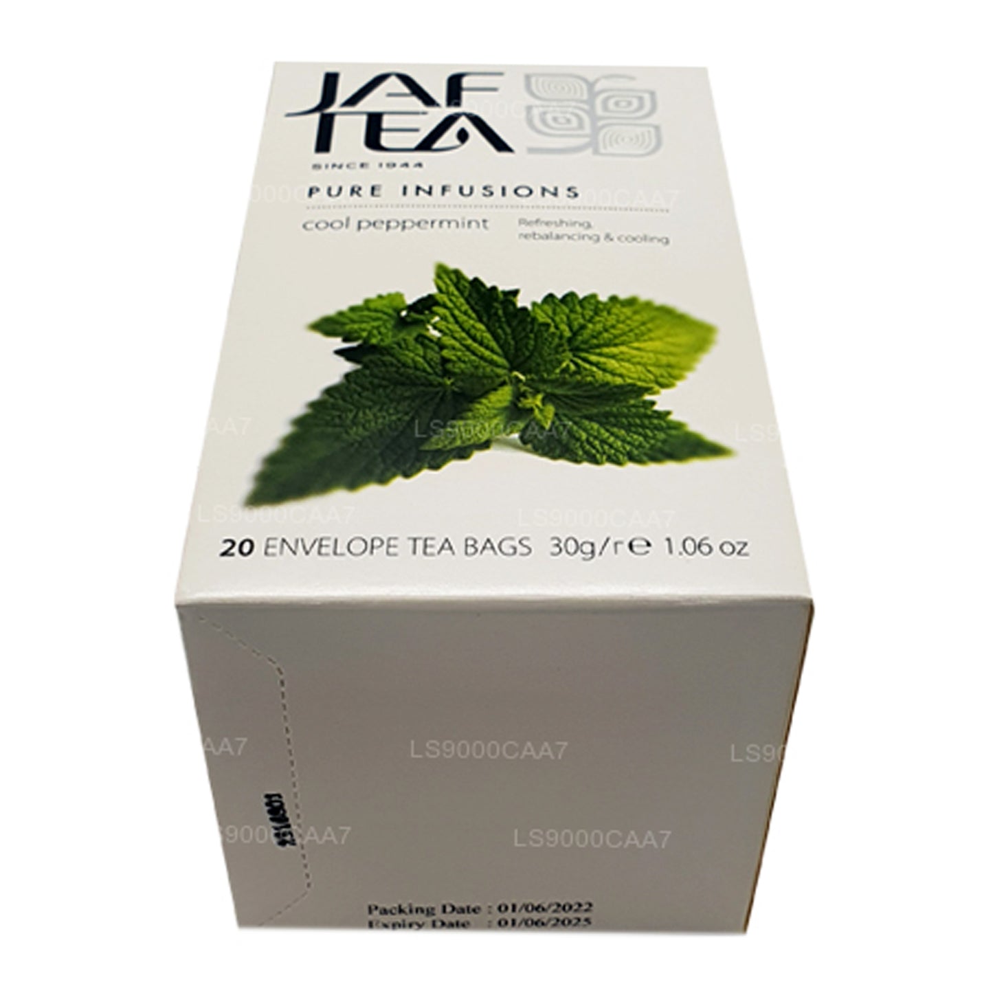 Jaf Tea Pure Infusions Collection, bustine di tè in pellicola di menta piperita fresca (30 g)