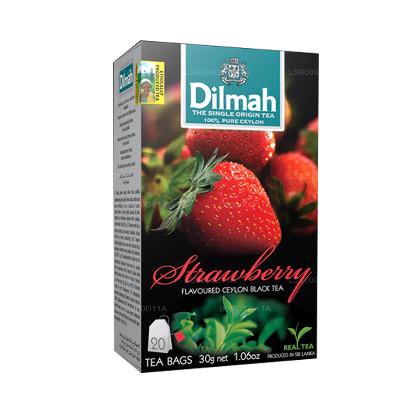 Tè nero di Ceylon aromatizzato alla fragola Dilmah (30g) 20 bustine di tè