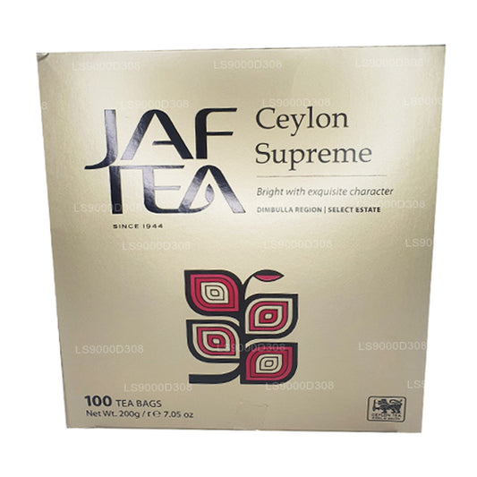 Jaf Tea Classic Gold Collection Ceylon Supreme 100 bustine di tè con cordoncino e targhetta (200 g)