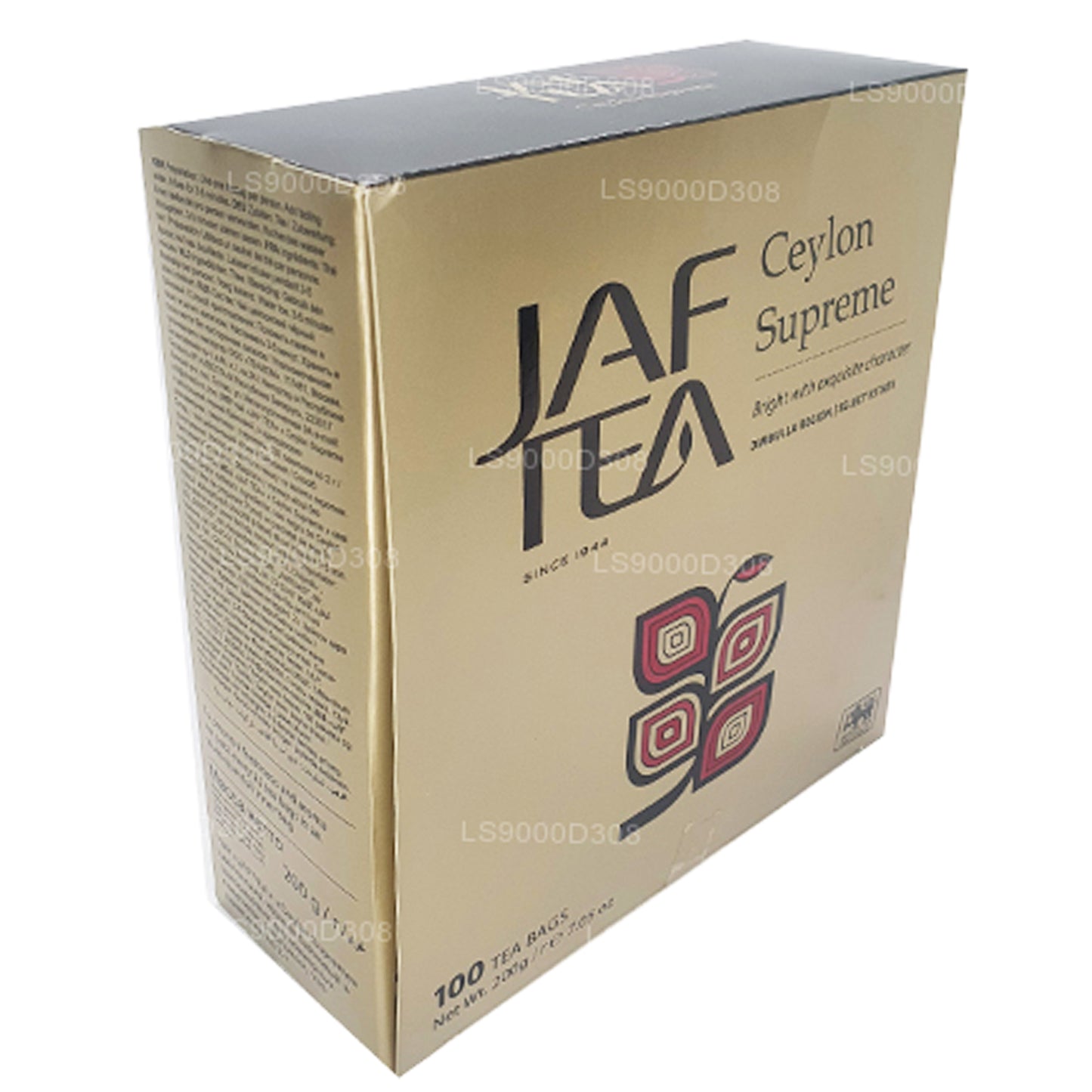 Jaf Tea Classic Gold Collection Ceylon Supreme 100 bustine di tè con cordoncino e targhetta (200 g)