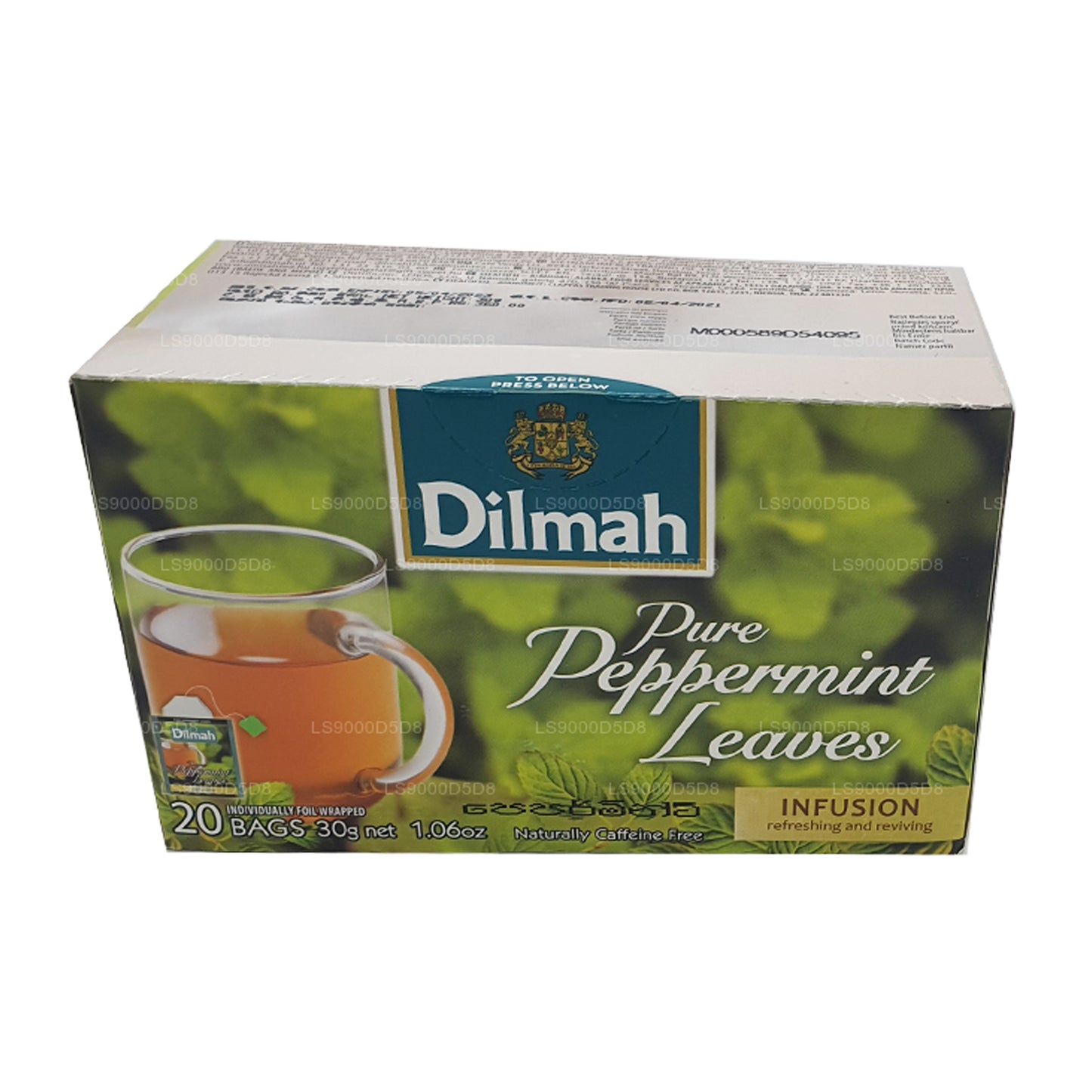 Dilmah, foglie di menta piperita pure (30g), 20 bustine di tè