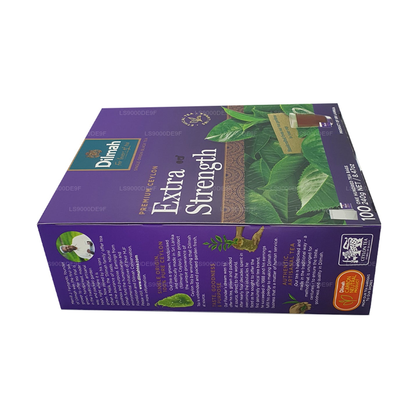 Tè di Ceylon Dilmah Premium Extra Strength (240 g) 100 bustine di tè