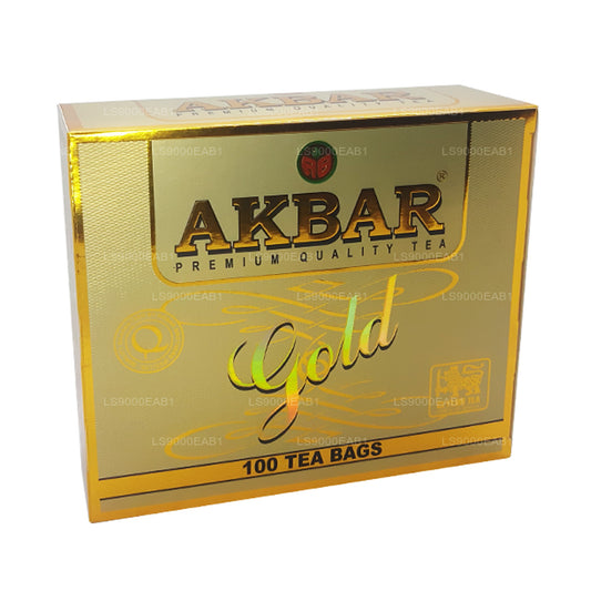 Tè di Ceylon Akbar Gold Premium puro al 100% (200 g) 100 bustine di tè