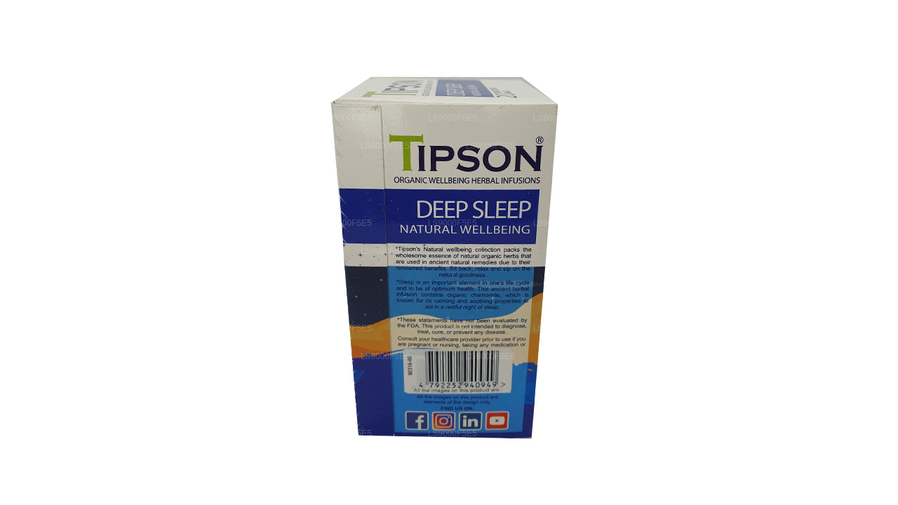 Tipson Organic Deep Sleep Natural Wellbeing, 20 sacchetti con buste (30 g)