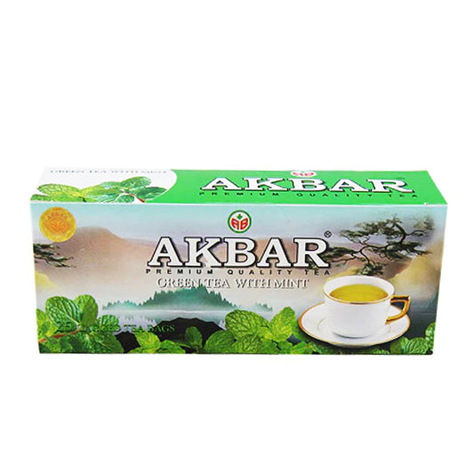 Tè verde Akbar alla menta (200g) 100 bustine di tè