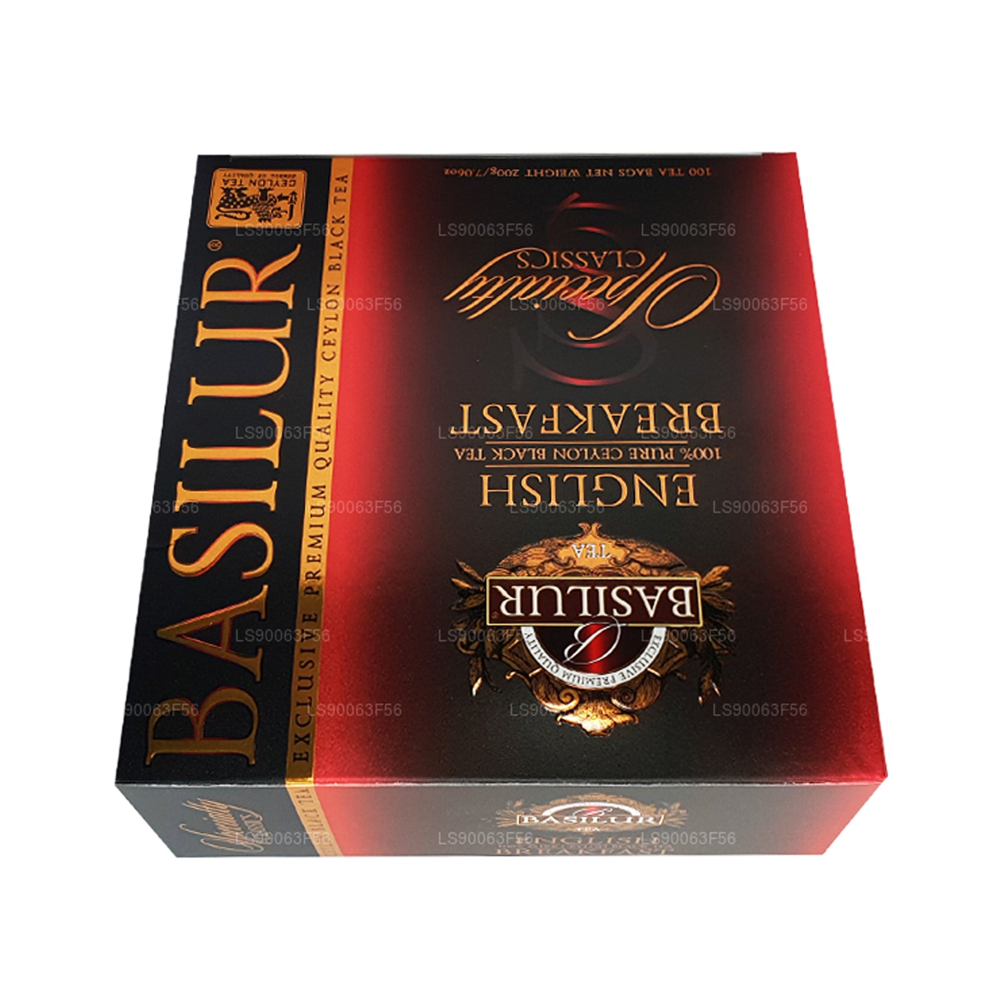 Basilur English Breakfast Pure Ceylon Black Tea (200g) 100 bustine di tè