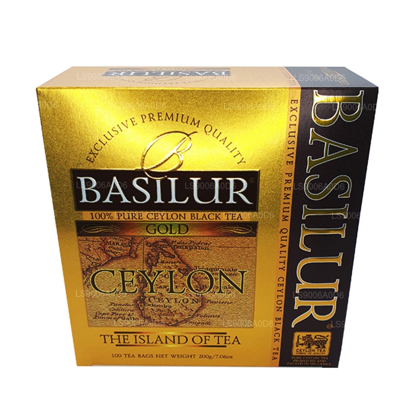 Tè nero di Ceylon esclusivo Basilur Island of Gold di alta qualità (200 g) 100 bustine di tè